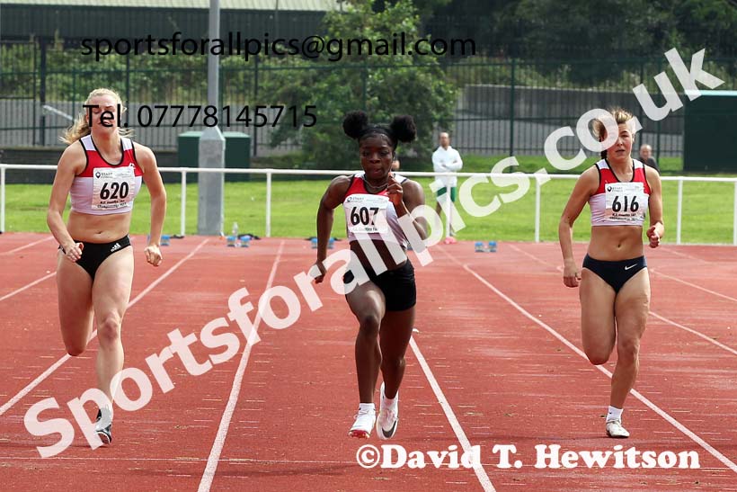 Women and Girls 100 metres, 2021 North Eastern Track and Field Champs., Middesbrough. Photo: David T. Hewitson/Sports for All Pics